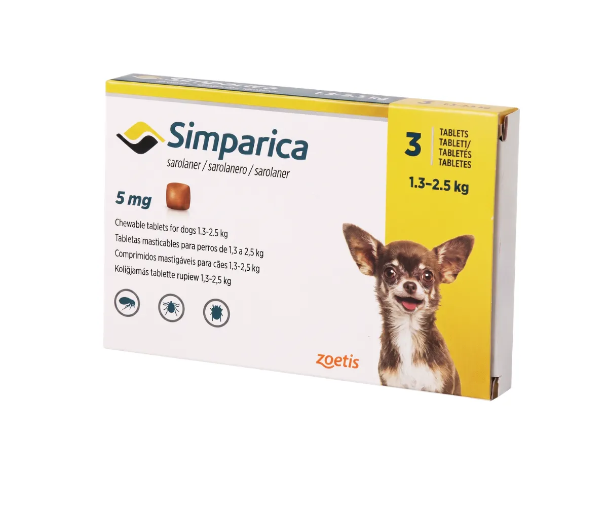 Simparica 5mg Chewable Tablets (Pack of 3)